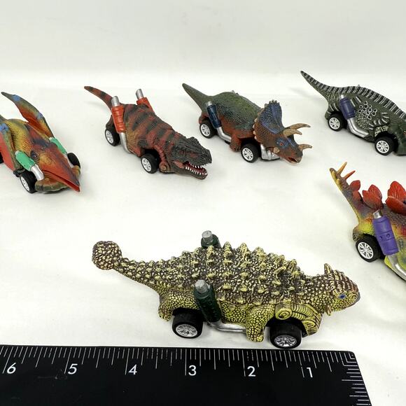 Dinosaur Cars Toy Pull Back Vehicles Realistic Appearance For Kids Pack of 6 - Picture 6 of 9